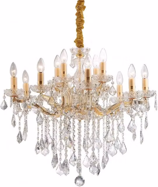 Lampada a sospensione Florian Sp12 Ideal-Lux oro con vetro trasparente
