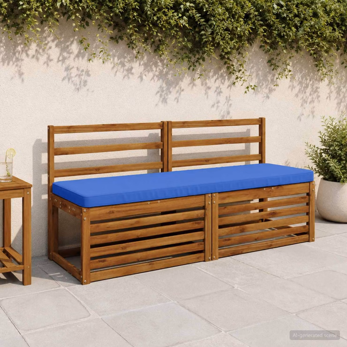 Cuscino per panchina vidaXL VUGHT in poliestere blu reale con rivestimento rimovibile e resistente ai raggi UV