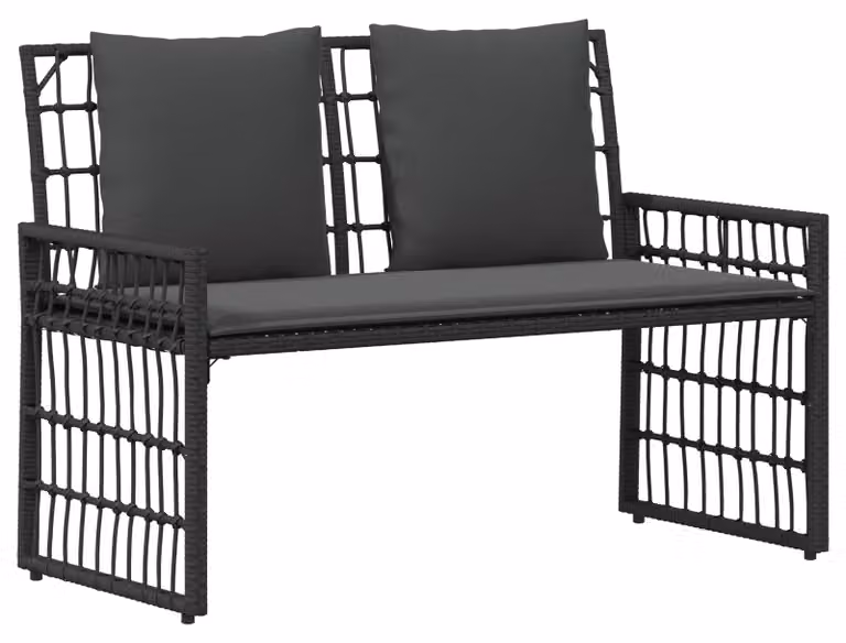 Panchina da esterno Nero e Grigio scuro 116 x 55 x 82 cm