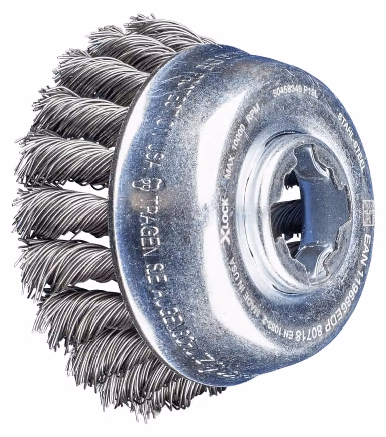 PFERD TOOLS spazzola a tazza annodata TBG X-LOCK filo d'acciaio per smerigliatrice angolare