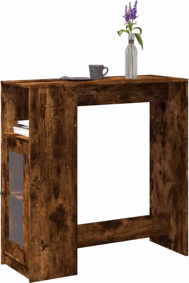Maison Exclusive - Tavolo da bar con ripiano in rovere affumicato 101x40x103,5 cm Materiale ligneo