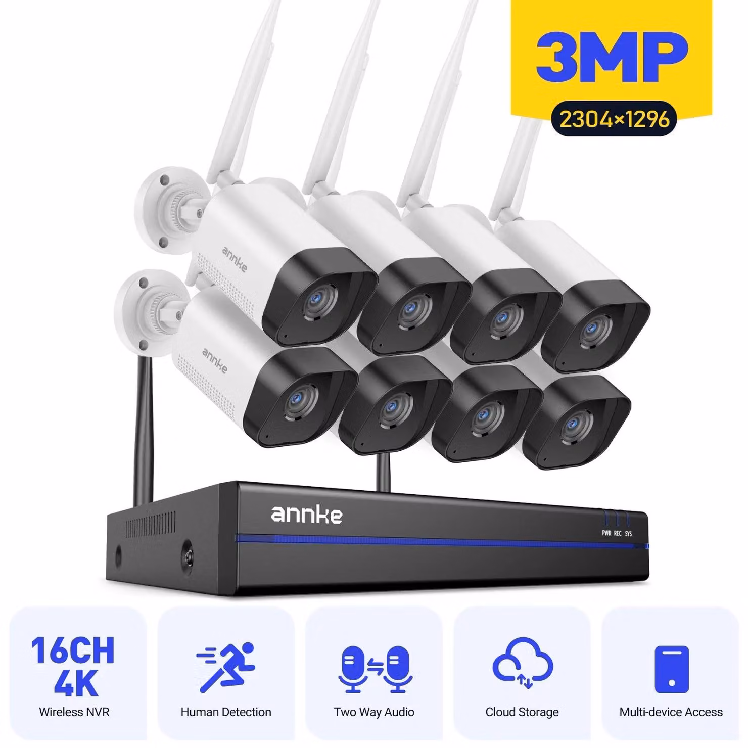 Sistema di videosorveglianza wireless - Telecamere IP - Telecamera di sicurezza - Telecamera Wi-Fi - Telecamera di sorveglianza