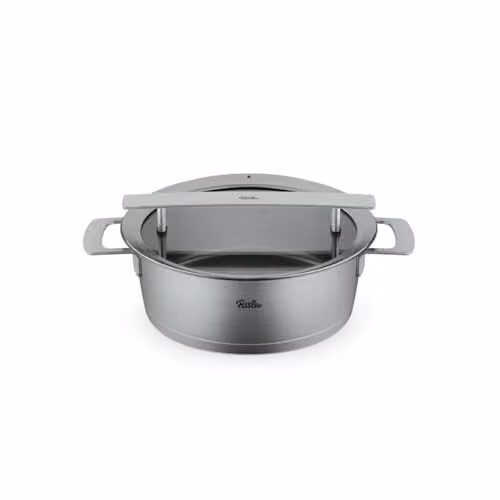 Fissler Phi Collection - Pentola per arrosti, 24 cm, 3,9 l, con coperchio in vetro, grande pentola in acciaio inox, adatta a induzione, risparmio energetico, lavabile in lavastoviglie, di alta qualità