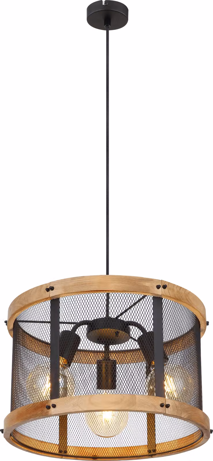 Globo Lighting lampada a sospensione in metallo nero opaco, 3x E27