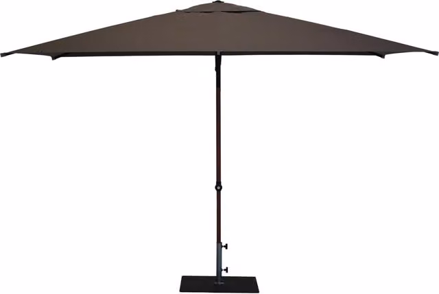Ombrellone da Giardino 3x2 m Palo Ø38 mm in Alluminio Effetto Legno Tessuto Poliestere Trend Wood Taupe