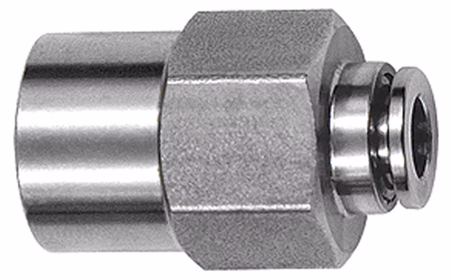 Raccordo Riegler a innesto diretto, G 1/4 i., guaina Ø 4, ES 1.4404