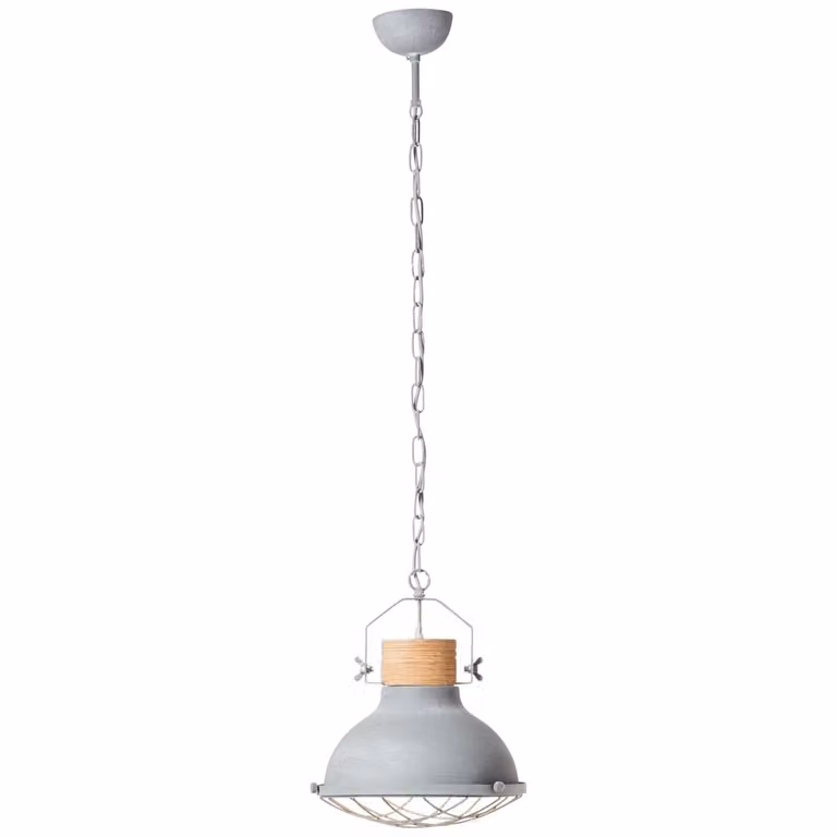 Lampada BRILLANTE Emma a sospensione 33cm cemento grigio | 1x A60, E27, 40W, adatto per lampade standard (non incluse) | la catena può essere accorciata