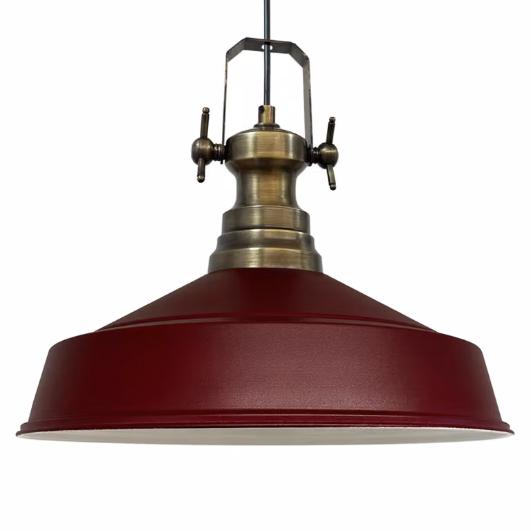 Lampada a sospensione Asletl Lampada a sospensione Industrial in metallo Ø41 cm, rosso bordeaux Lampada a sospensione