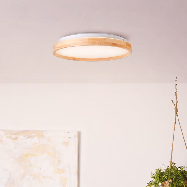 BRILLANTE plafoniera moderna a LED ALSON | lampada da soffitto con paralume in legno sostenibile | colore della luce regolabile | 26W 2500 lumen 300 - 4500 Kelvin | Ø 39,5 cm | metallo/legno/plastica
