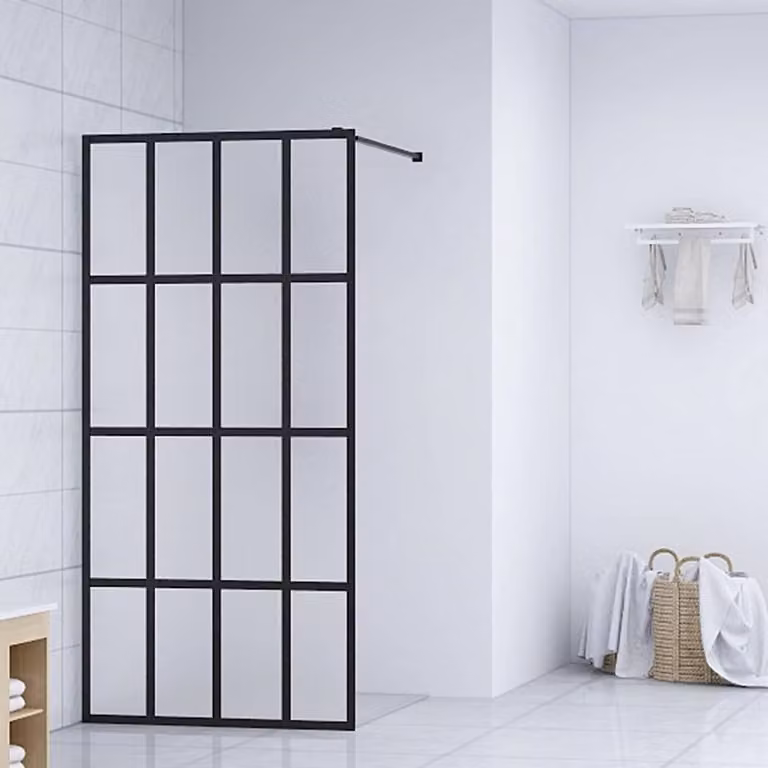 Cabina Doccia vidaXL con Schermo in Vetro Temperato Glassato L: 140 cm, H: 195 cm