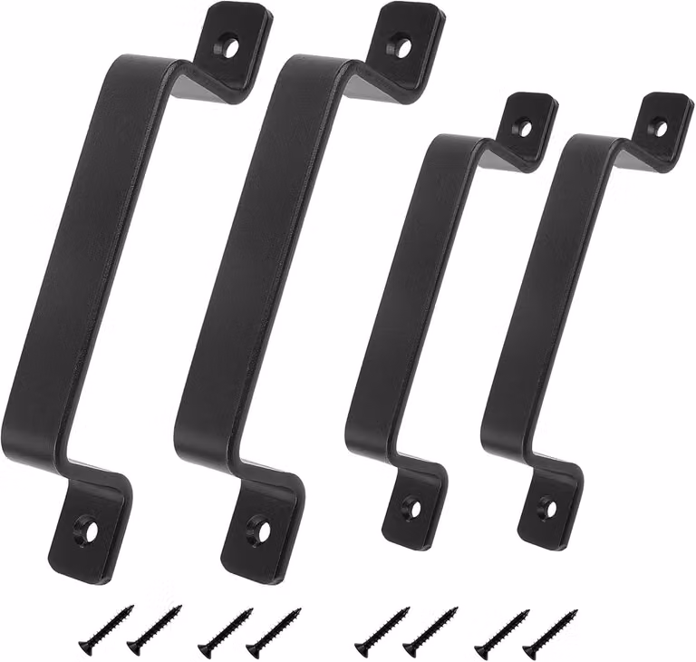 Maniglie per porte scorrevoli, in ghisa, 2 pezzi da 10 cm e 2 pezzi da 16 cm, resistenti alla ruggine, adatte per porte scorrevoli