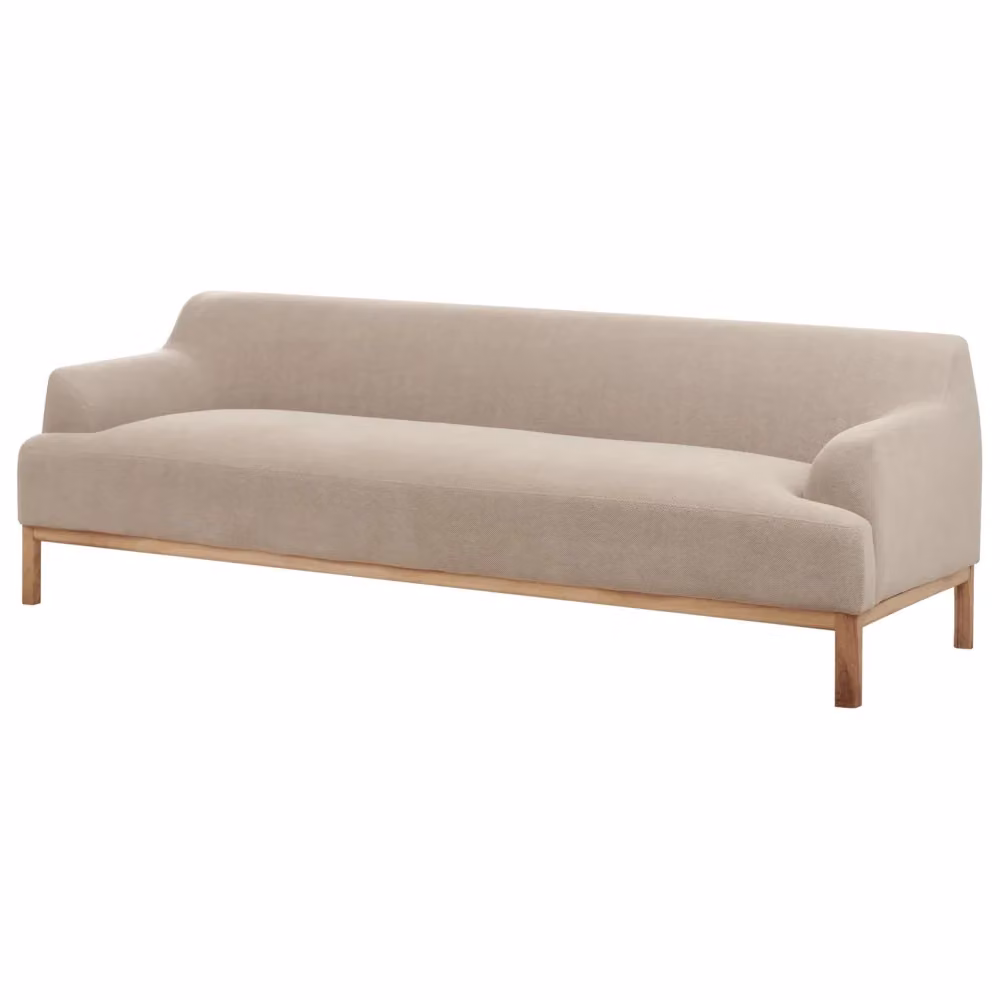 Divano angolare a 3 posti BELIANI in tessuto beige con struttura in legno massello e schiuma per il tuo soggiorno moderno – 2