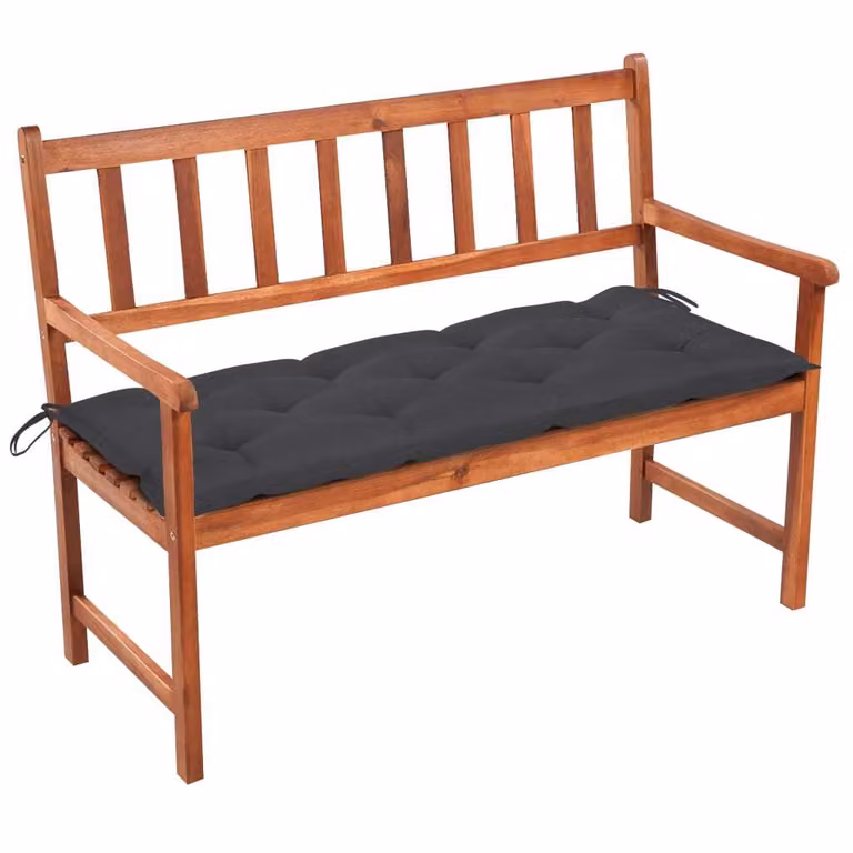 The Living Store Panca da giardino con cuscino 120 cm in legno massiccio di acacia