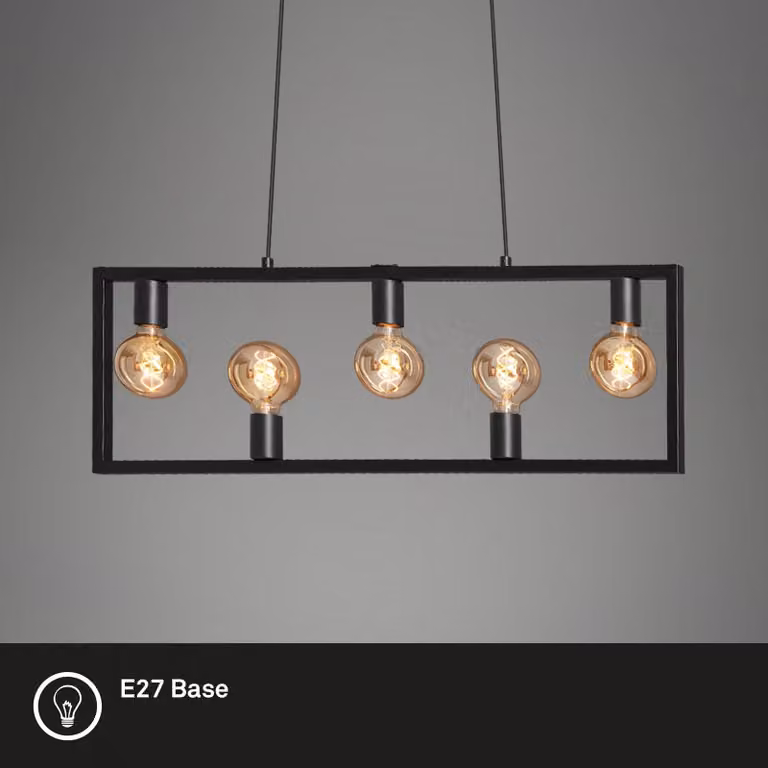 Lampada a sospensione Briloner 5xE27 98CM lampada a sospensione 150CM lampada a sospensione nero