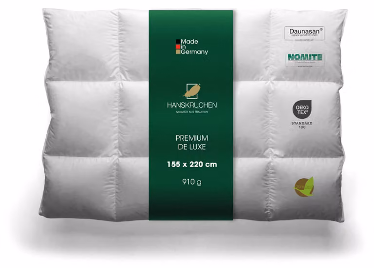 HANSKRUCHEN Premium de Luxe piumino in piuma 155x220 cm calore medio 90% piumino lavabile per allergici piumino quattro stagioni traspirante bianco