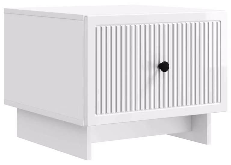 Tavolino da salotto con cassetto Bianco Lucido 49 x 50 x 40 cm