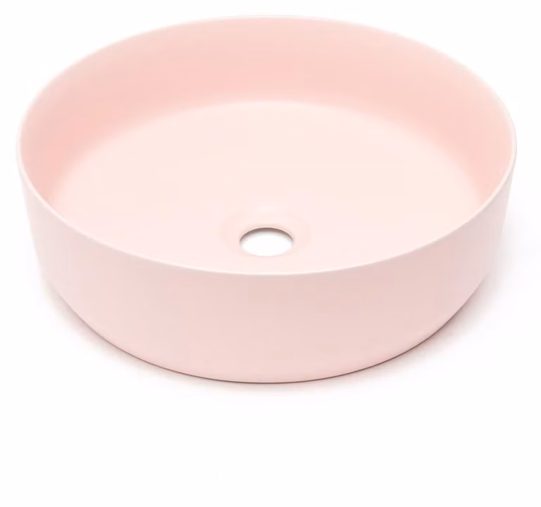 Lavabo SAT LOFTY Ø 39cm x 12h con scarico a scomparsa, rosa opaco