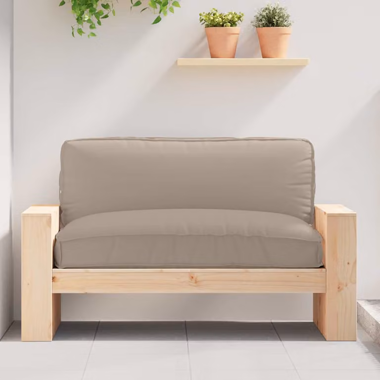 Cuscino rettangolare vidaXL in tessuto Oxford impermeabile, colore beige/grigio, L 120 x P 80 x H 12 cm