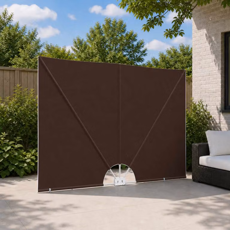 Copertura per balcone vidaXL marrone in poliestere e acciaio L 300 cm x H 150 cm