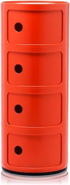 Kartell Componibili Classic 4 Elementi Rosso Lucido con Ruote