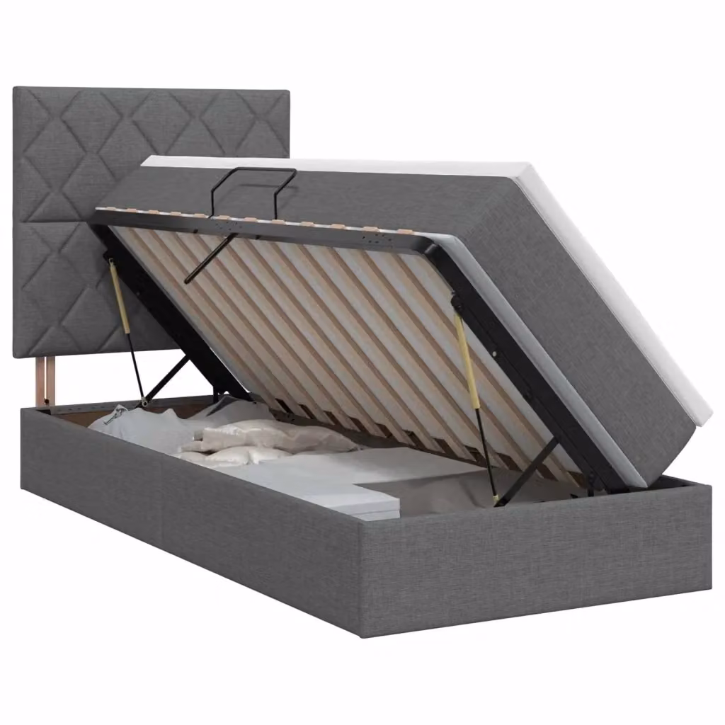 Letto con contenitore e materasso vidaXL Grigio, L/P/H: 90 x 200 x 140 cm – 2