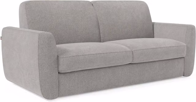 Divani.Store Divano letto Leonida grigio con materasso H18 cm e vano portaguanciali, sfoderabile e smacchiabile, L: 222 cm – 1