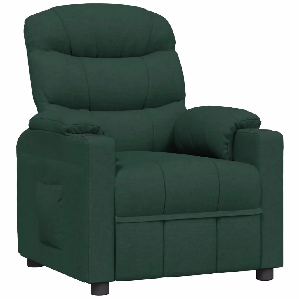 Poltrona Reclinabile Relax vidaXL in Tessuto Verde con Braccioli e Regolazione Manuale – 2