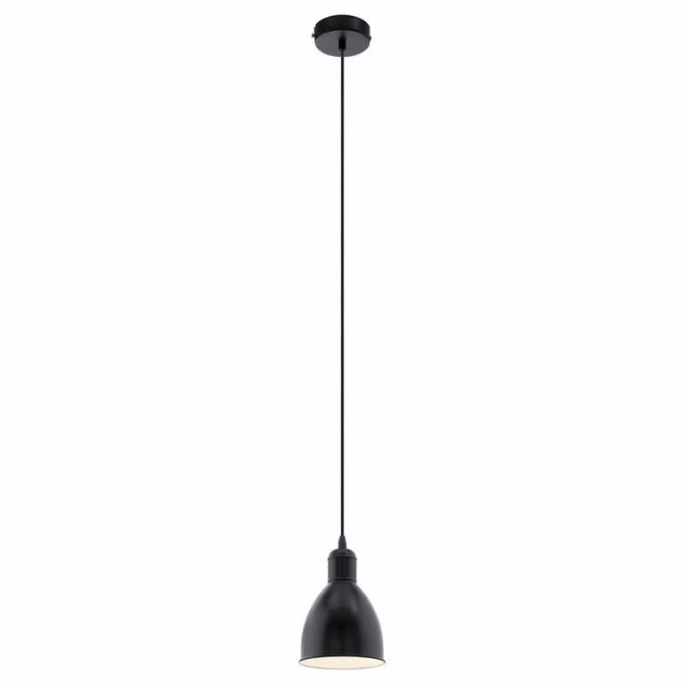 Sospensione Vintage Priddy Acciaio Nero Bianco 1 Luce E27