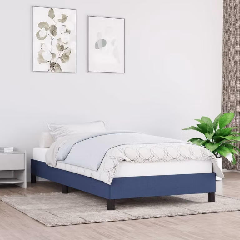The Living Store Rete da letto blu 80x200 cm in tessuto