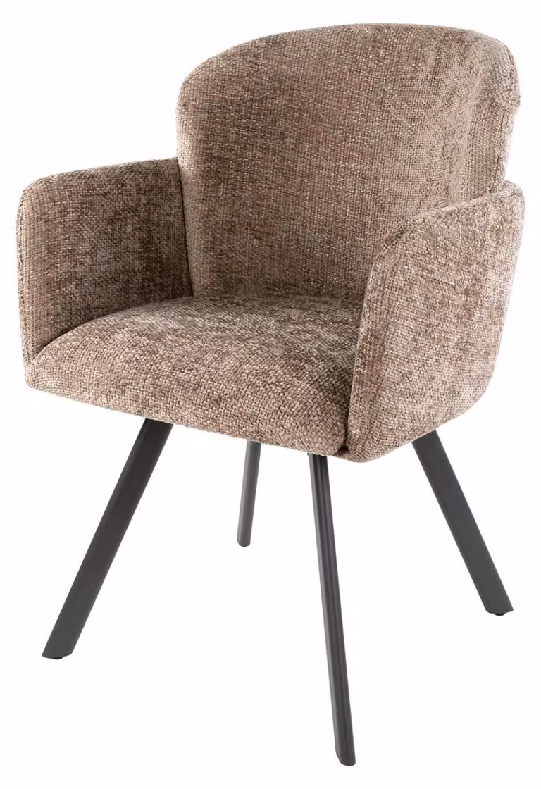 Sedia da pranzo FURNLUX Embrace marrone chiaro e antracite 58 cm / Colore principale: beige / Dimensioni: 58 x 85 x 61 cm