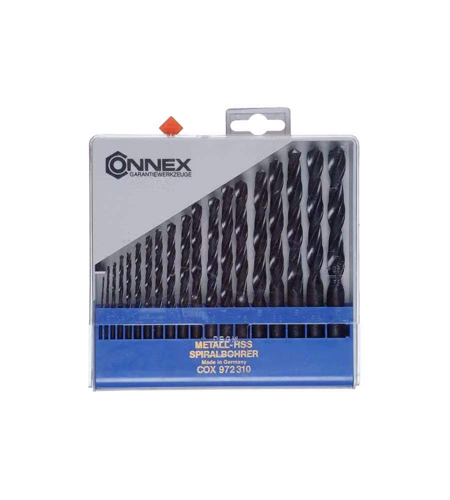 Set punte elicoidali per metallo HSS laminate DIN 338 da 1 a 10 mm. 19 pz.