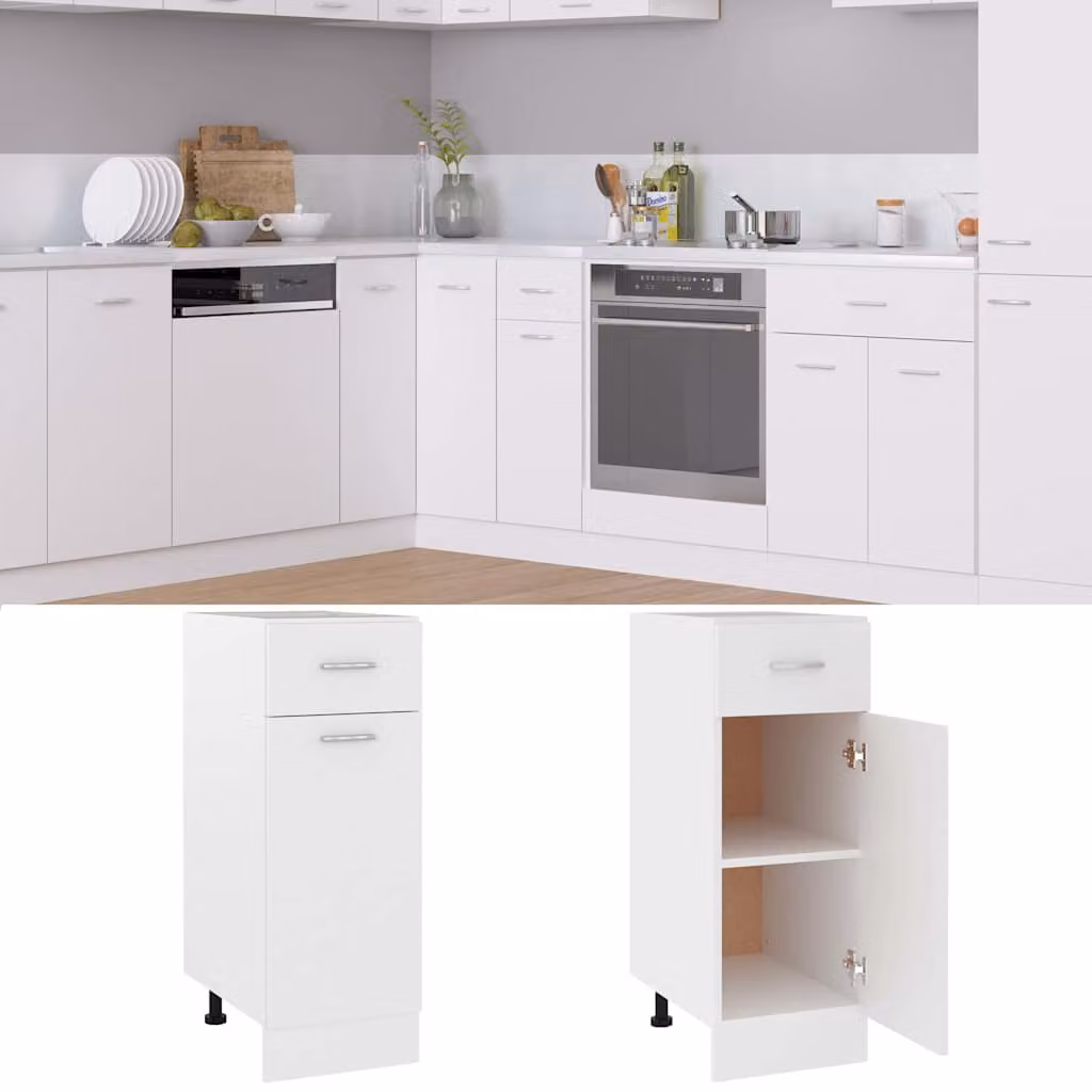 vidaXL Armadio con Cassetto “Lyon” Bianco 30x46x81,5 cm
