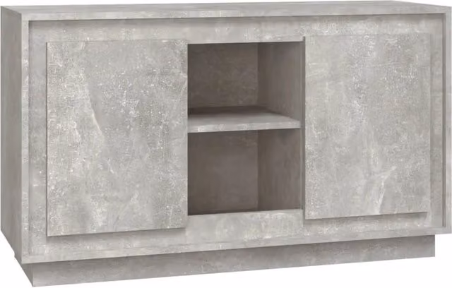 Mobile credenza buffet con cassettiera in MDF grigio opaco per cucina e soggiorno L: 102 cm, P: 35 cm, H: 60 cm