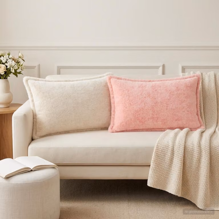 Set di 2 federe vidaXL HOUTEN in ecopelliccia bianca, L 50 cm x L 70 cm
