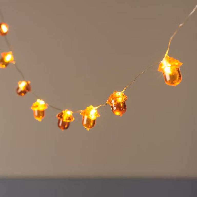 Catena luminosa a LED, 20 LED, alimentazione a batteria, timer a 6 ore, lunghezza 1,60 metri