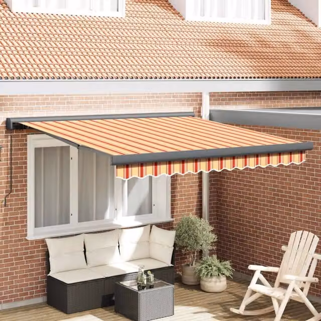 Tenda retrattile Giallo e Arancione 350 x 250 cm 3330263