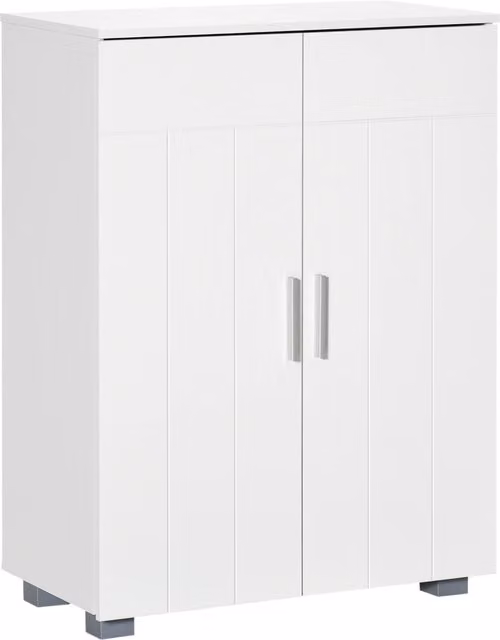 Mobile Bagno Xylo Bianco con 2 Ante e 2 Ripiani Regolabili L: 60 cm, P: 30 cm, H: 80 cm