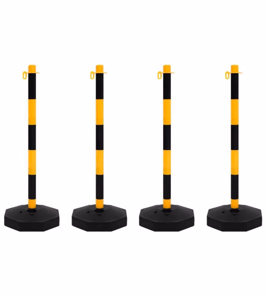 Set di Pali Stradali con Catena in Plastica di 10 m