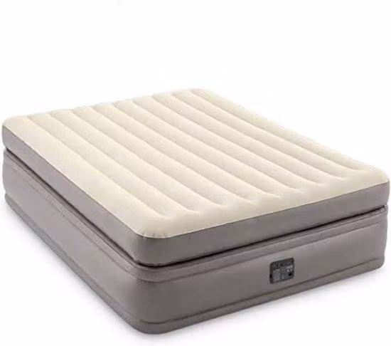 Materasso gonfiabile con sistema di gonfiaggio integrato - Letto a scomparsa - Divano letto gonfiabile - Letto a due piazze - 152 cm x 203 cm x 51 cm Grigio