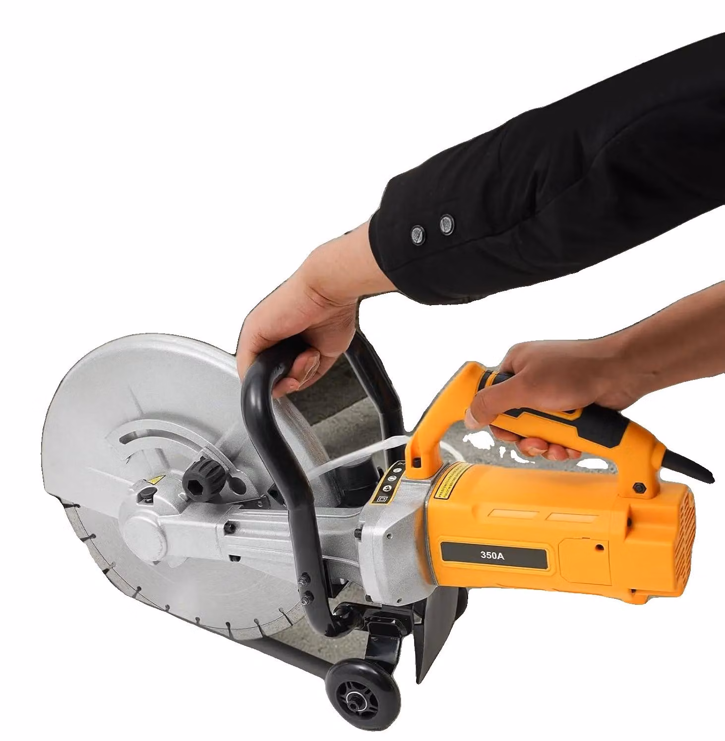 Macchina per il taglio di pietra, motore da 3 kW, diametro della lama di 350 mm, profondità di taglio fino a 130 mm, impugnature ergonomiche, peso 18 kg