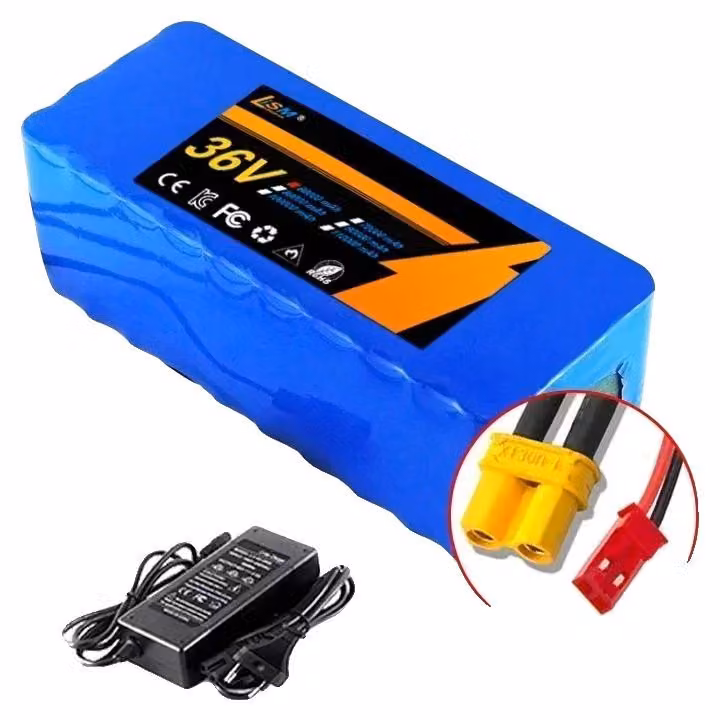Batteria al litio, tensione 36V, capacità 60000mAh, connettore XT30-JST