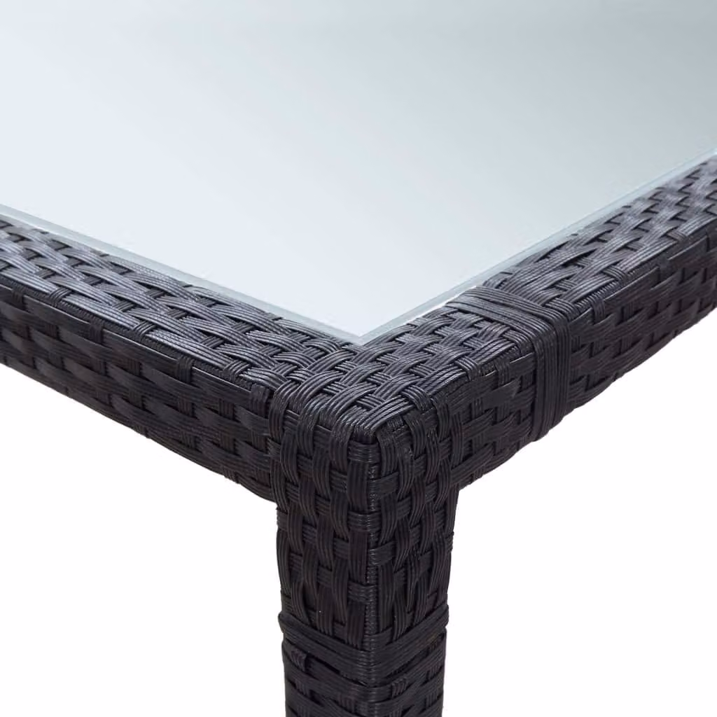 Tavolo da giardino – Resistente agli agenti atmosferici – 200 x 150 cm – Materiale effetto rattan – Colore nero – Facile da pulire