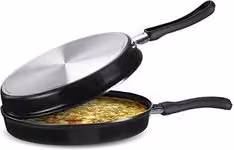 Padella girafrittata Piardinox in alluminio antiaderente nero, diametro 24 cm