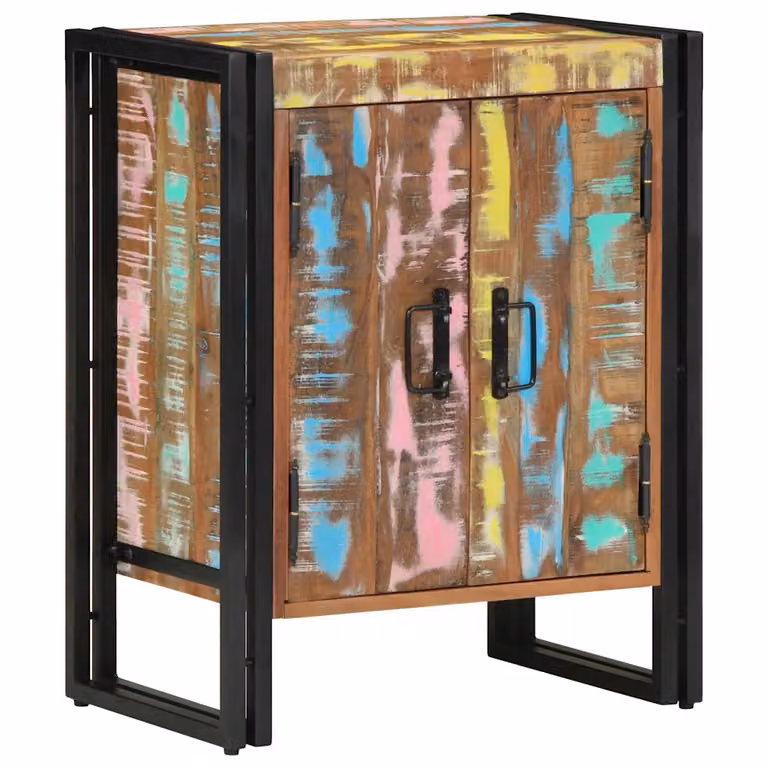 Mobile porta scarpe vidaXL in legno massello di recupero multicolore L/P/H: 56 x 35 x 70 cm