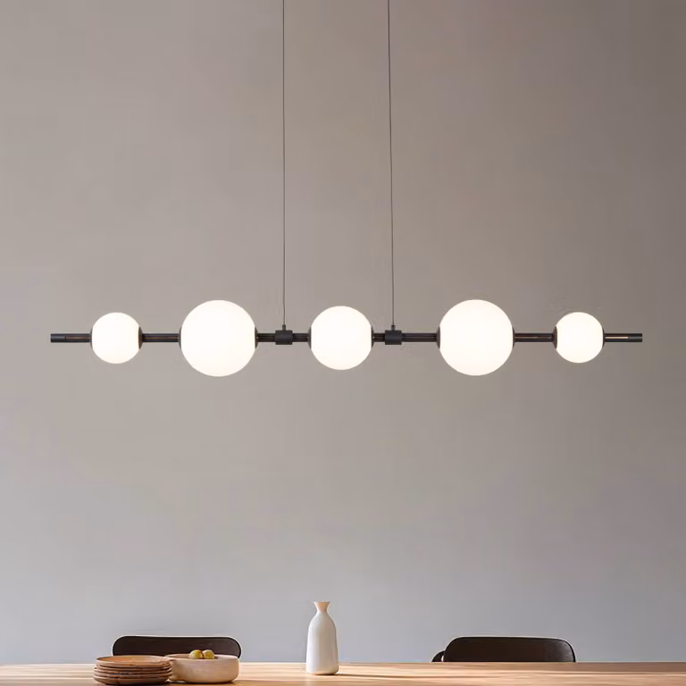 Lucande Lampada LED a sospensione Tanira, nero/bianco, 140 cm, dimmerabile Tanira Lucande,, Nero, Soggiorno / Sala da pranzo, Metallo, Moderno