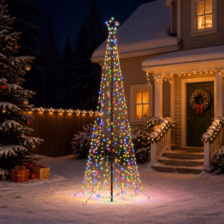 vidaXL Albero di Natale a spirale LED con picchetto EKENAS 250 cm