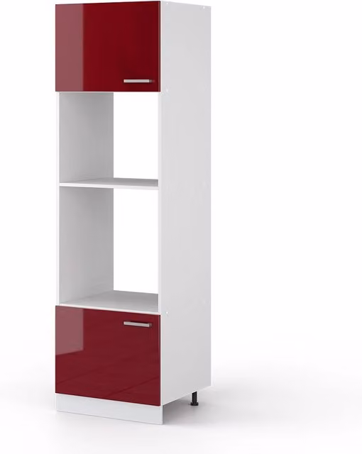 Dispensa universale Vicco R-Line rossa lucida con ante a giorno e ripiani interni L: 60 cm, P: 57,2 cm, H: 207 cm