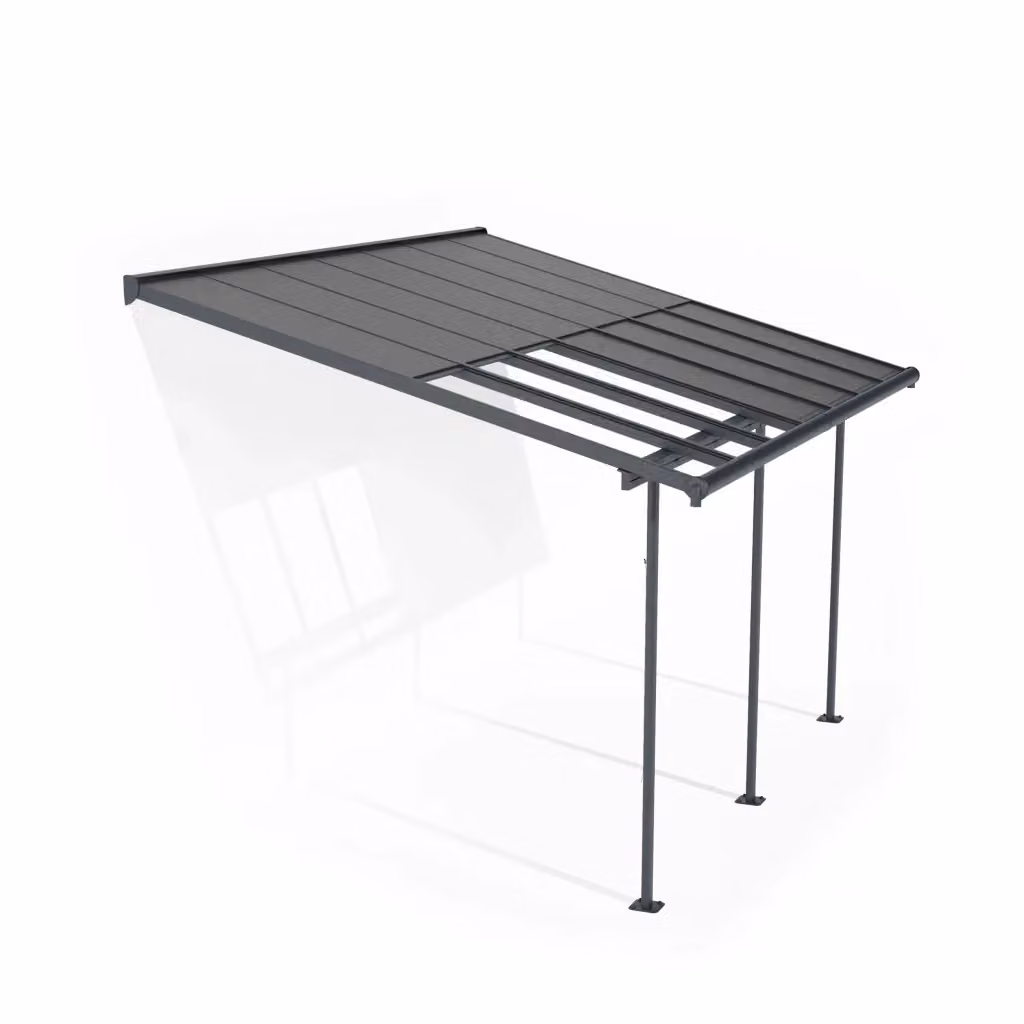 Pergola addossata Palram Canopia Sierra Cabrio in alluminio e policarbonato, grigio, L: 430 cm, P: 300 cm – 2