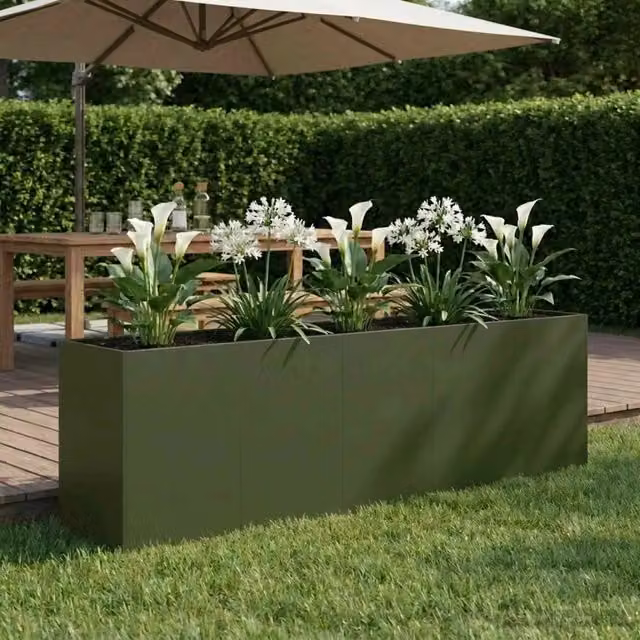 Vaso da giardino Verde Oliva 200 x 40 x 60 cm 8005900