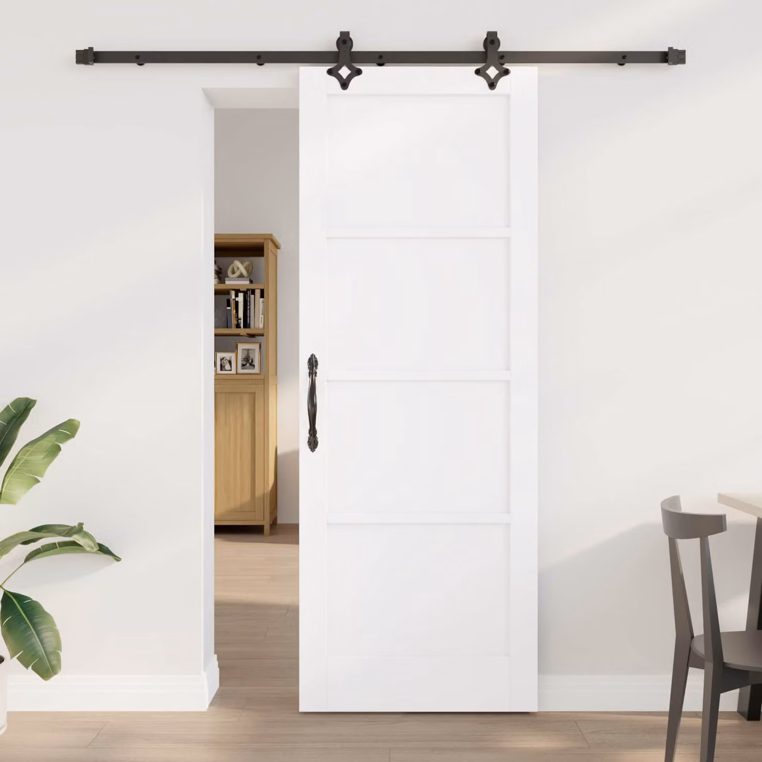 vidaXL Porta scorrevole 78 x 211 cm Legno ingegnerizzato Bianco e Nero
